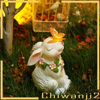 [Chiwanji2] ฟิกเกอร์รูปปั้นกระต่าย พลังงานแสงอาทิตย์ กันน้ํา สําหรับตกแต่งกลางแจ้ง