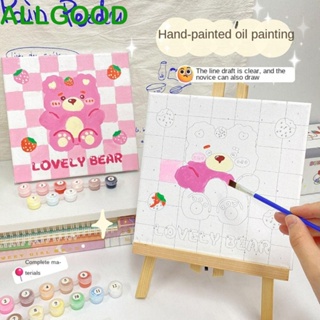 Allgoods ภาพวาดสีน้ํามันอะคริลิค รูปการ์ตูนกระต่าย เพ้นท์มือ DIY ของขวัญวันเกิด สําหรับผู้ใหญ่