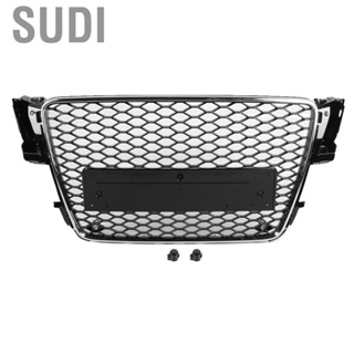 Sudi Qii lu Hex Mesh Badgeless Grille  Front Intake Grill Glossy Black Refit for RS Style