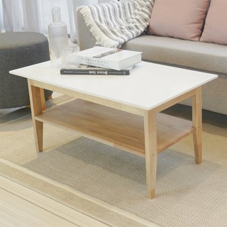 Koncept furniture โต๊ะกลางไม้ล้วน KC-PLAY รุ่น WOW สีขาว (80 x 45 x 40 ซม.)