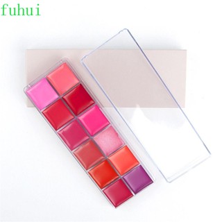 Fuhui ลิปกลอสพาเลท 12 สี ชุ่มชื้น ผู้หญิง เกาหลี เครื่องสําอาง เครื่องมือแต่งหน้า ลิปโคลน ลิปทินท์