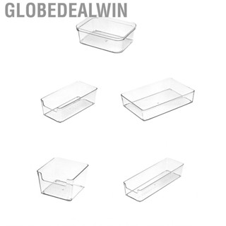 Globedealwin Drawer Storage Trays Durable Transparent Plastic Divid Box for Kitchen