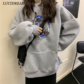 LUCIDREAM เสื้อกันหนาว เสื้อฮู้ด ตัวเหมือนคนชั้นสูง Korean ง่ายๆ cozy WWY2390AKM37Z230911