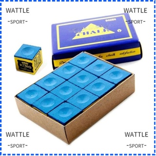 Wattle ชอล์กไม้คิว แคลเซียมคาร์บอเนต กันลื่น สีฟ้า สีเขียว อุปกรณ์เสริม สําหรับเล่นสนุ๊กเกอร์ บิลเลียด ในร่ม 1 ชิ้น