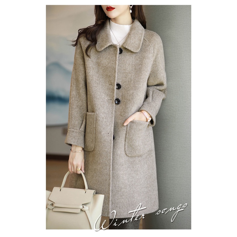 เสื้อโค้ทยาว ผ้าวูล ขนาดเล็ก และหนา เข้ารูป สไตล์เกาหลี แฟชั่นฤดูใบไม้ร่วง และฤดูหนาว สําหรับสตรี ไซซ์ 3XL 2023 - รูปที่ 4