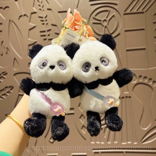 0911YWJJ Genuine Cute Plush Toy Panda Keychain Schoolbag Pendant Couple Doll Doll Ornaments Little Doll 1RHE