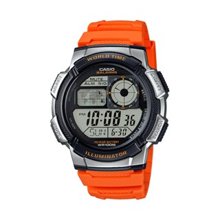 CASIO นาฬิกาข้อมือ CASIO รุ่น AE-1000W-4BVDF วัสดุเรซิ่น สีส้ม