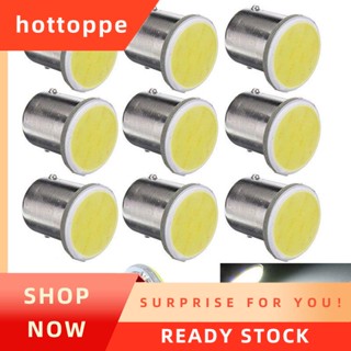 【hottoppe】หลอดไฟ Led 1156 BA15S P21W COB 12 SMD 12V สีขาว สําหรับรถยนต์ 10 ชิ้น