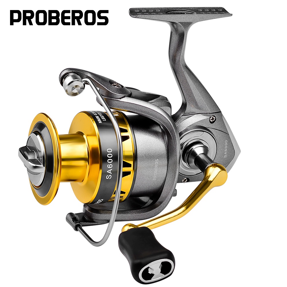 Proberos Metal Lure Spinning Reel 5.2: 1 1BB แบริ่งโลหะแรงดึงสูงสุด 4-9 กก. ซ้าย/ขวา Universal Double Rocker Fishing Reel