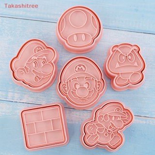 (Takashitree) แม่พิมพ์กดคุกกี้ รูปการ์ตูนอนิเมะ Super Mario 3D DIY สําหรับงานปาร์ตี้ฮาโลวีน 6 ชิ้น ต่อชุด