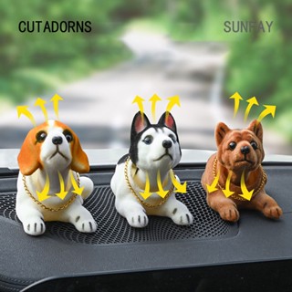 Sunfay เครื่องประดับตกแต่งภายในรถยนต์ รูปสุนัขนั่งเขย่าหัว สําหรับบ้าน สํานักงาน