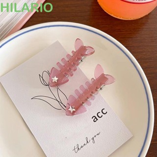 Hilario กิ๊บติดผม รูปก้างปลา ดาว ประดับเพชรเทียม สีชมพู แบบสร้างสรรค์ ใช้ได้ทุกวัน