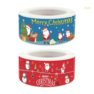 สติกเกอร์ม้วน ลาย Merry Christmas สําหรับตกแต่งกล่องขนม 120 ชิ้น