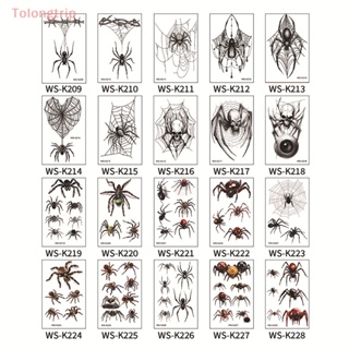 Tolongtrip&gt; สติกเกอร์รอยสักชั่วคราว ลายแมงมุม และแผลเป็น กันน้ํา สําหรับตกแต่งปาร์ตี้ฮาโลวีน 2 แผ่น