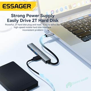 ✪Saycool✫【คุณภาพสูง】 # Essager 4-in-1 ฮับเชื่อมต่อความเร็วสูง สําหรับแล็ปท็อป คอมพิวเตอร์