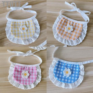 Ttiitt Dog Bandana Cute Fashionable Plaid Pattern Smiley Face Small Dogs Bibs for Bichon Teddy Pomeranian