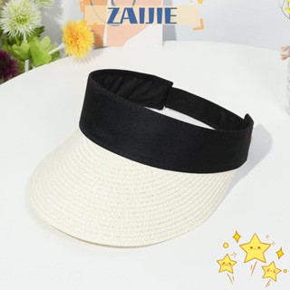 Zaijie24 หมวกชายหาด ลําลอง แบบพกพา พับได้ หมวกกันแดด