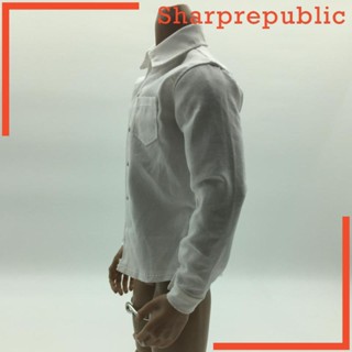 [Sharprepublic] เสื้อเชิ้ตแขนยาว สีขาว สเกล 1/6 สําหรับฟิกเกอร์ผู้ชาย 12 นิ้ว