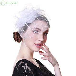 Maywi Fascinators หมวกตาข่ายคาดศีรษะ หมวกขนนก Fedoras