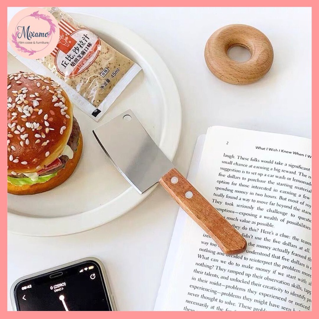 --MXM--มีดอีโต้จิ๋ว mini ด้ามไม้ Mini Kitchen Knife #B-0024