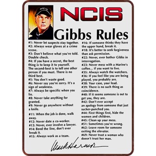 Ncis ป้ายโลหะดีบุก ลาย Leroy Jethro Gibbs 69 8x12 นิ้ว สําหรับตกแต่งผนัง