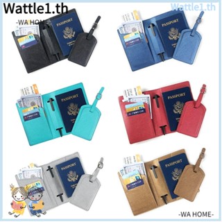 Wttle 2 ชิ้น / เซต ปกหนังสือเดินทาง สากล ผู้ชาย ผู้หญิง เดินทาง ปากกาแทรกหนัง กระเป๋าเดินทางแท็ก