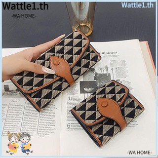 Wttle กระเป๋าสตางค์ ใบสั้น ผ้าแคนวาส สําหรับผู้หญิง