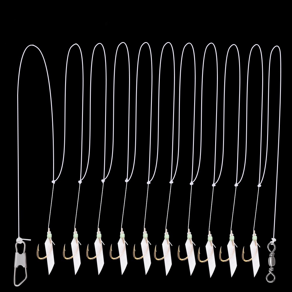 เหยื่อตกปลา Sabiki Rigs Noctilucent Light ป้องกันสนิม 1 แพ็ค