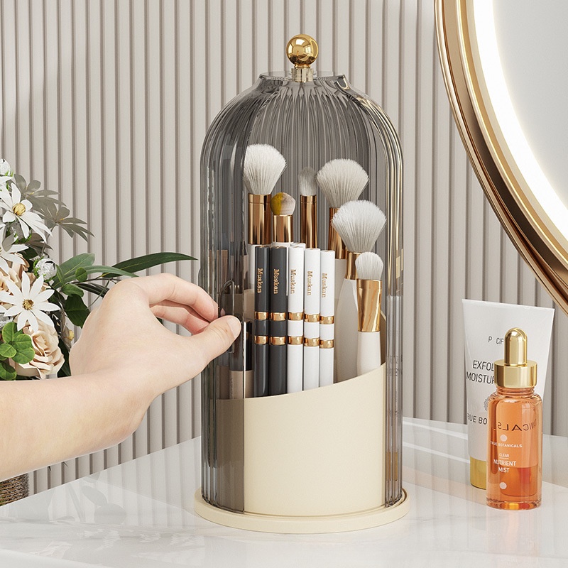 พร้อมส่ง กล่องเก็บเครื่องสำอางอะคริลิค ชั้นวางเครื่องสำอาง กล่องเครื่องสำอาง หมุนได้ 360°