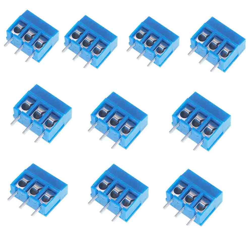 บล็อกขั้วต่อสกรู 3 Pin 5 มม. พิช 5.08-301-3P 301-3P 3pin 10 ชิ้น