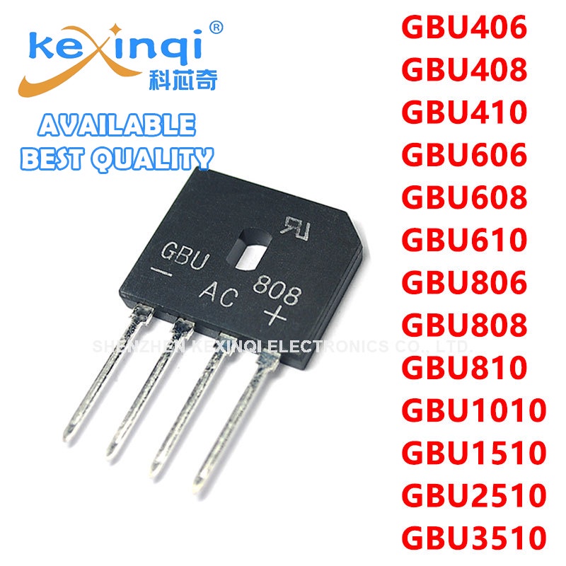 เครื่องปฏิกรณ์วงจรเรียงกระแส GBU1510 15A 1000V DIP4 GBU406 408 410 606 610 806 GBU808 GBU810 GBU1010