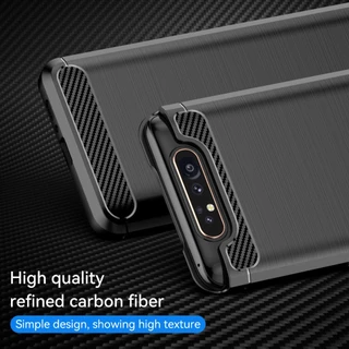 สําหรับ Samsung Galaxy A80, แปรงคาร ์ บอนไฟเบอร ์ ป ้ องกันกรณีนุ ่ ม , ทนต ่ อแรงกระแทก , ป ้ องกันรอยขีดข ่ วน , ป ้ องกันเคสโทรศัพท ์ ธุรกิจ