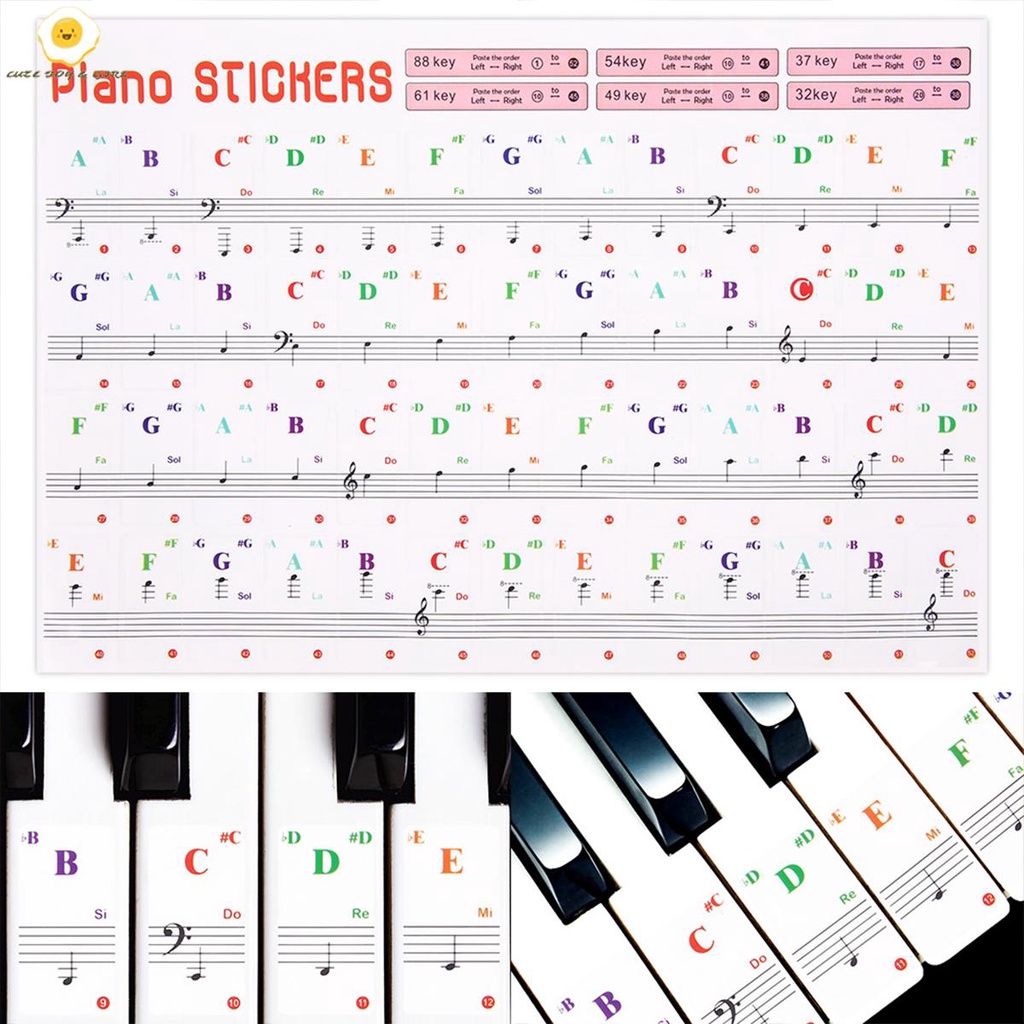 สติกเกอร์ติดคีย์บอร์ดเปียโน สําหรับ 88 61 54 49 37 32 Key Piano SHOPSBC9598