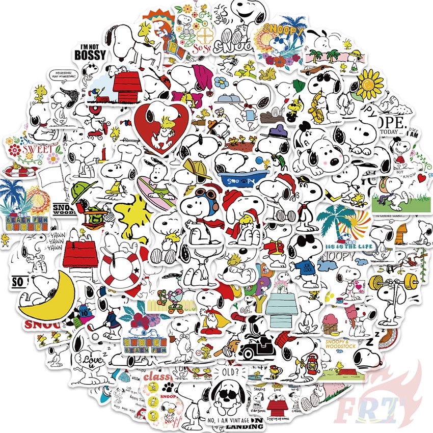100Pcs/Set Snoopy Series 01 Funny Stickers Waterproof DIY Fashion Doodle Decals Stickers
