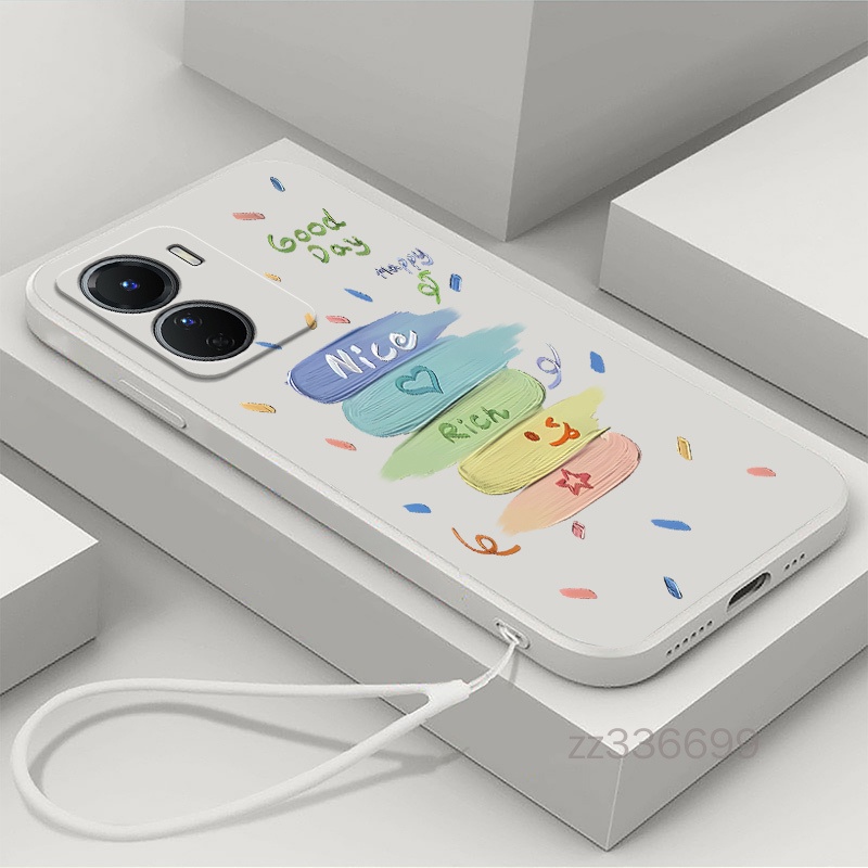 เคส VIVO Y16 IQOO Z7i VIVO Y02S VIVO Y02 VIVO Y02A VIVO Y02T เคสโทรศัพท์มือถือ ซิลิโคน ขอบตรง ลาย NI