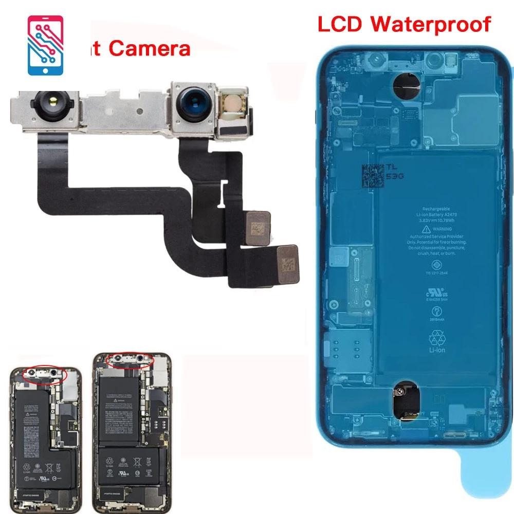 สายแพกล้องหน้า และสติกเกอร์หน้าจอ กันน้ํา แบบเปลี่ยน สําหรับ iPhone X XR XS Max NO Face ID