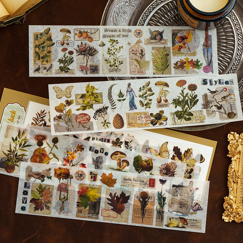สติกเกอร์ ลายดอกไม้ สไตล์เรโทร สําหรับตกแต่ง DIY จํานวน 6 แผ่น