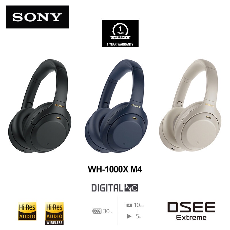 Sony หูฟังบลูทูธ WH-1000XM5/WH-1000XM4/XB-910N หูฟังไร้สาย Noise Cancelling Headphone with Mic