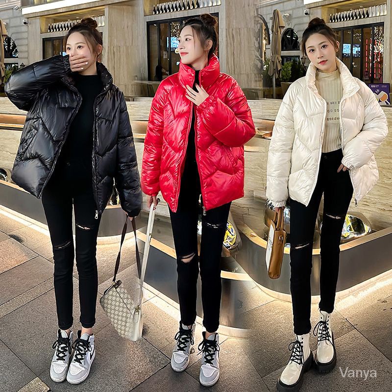 เสื้อแจ็กเก็ต แบบหนา แต่งซิป ทรงหลวม สีพื้น แฟชั่นฤดูหนาว สไตล์เกาหลี
