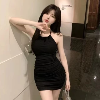 มินิเดรสสุดแซ่บ งานโชว์หลังพร้อมสายคล้องคอ ชุดเดรสรัดรูป