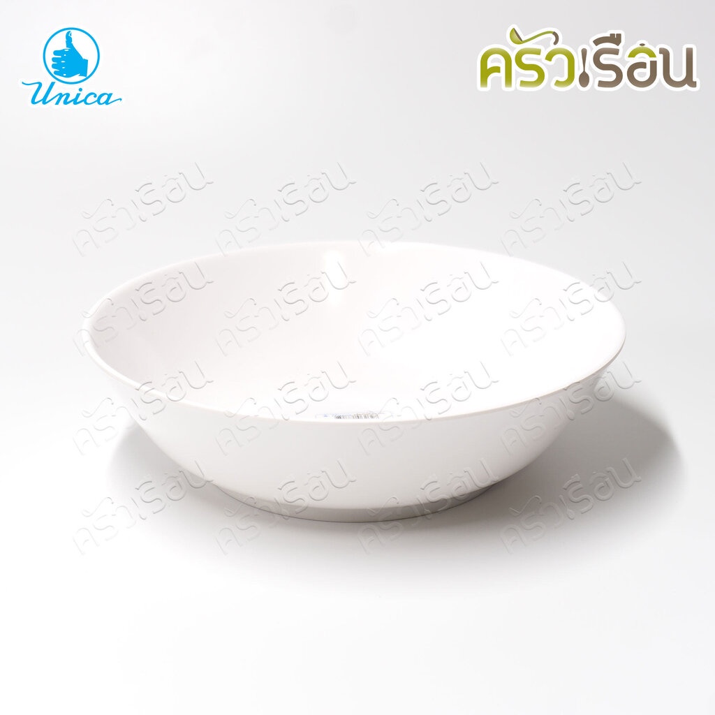 Unica ชามแกง เมลามีน ทรงใบบัว 7.5 นิ้ว [18.5 x 18.6 x 5 ซม.] สีครีมขาว B830-7