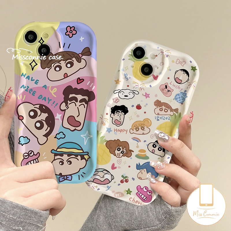 เคสโทรศัพท์มือถือ ลายการ์ตูนชินจังน่ารัก สําหรับ Oppo A18 A17 A78 A54 A7 A9 A16 A5s A12 A5 A58 A95 A38 A57 A15 A17K A53 A16s A3s A33 A74 A74 A92 A31 A16K A77 Reno 5 10 4F 6 A96 A76 เคสจระเข้