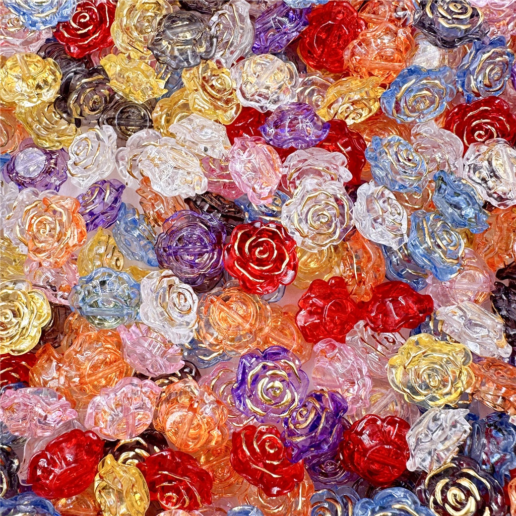 ลูกปัดอะคริลิค รูปดอกกุหลาบ ขนาด 18.6 มม. สําหรับทําเครื่องประดับ โซ่โทรศัพท์ แฮนด์เมด DIY 5 ชิ้น