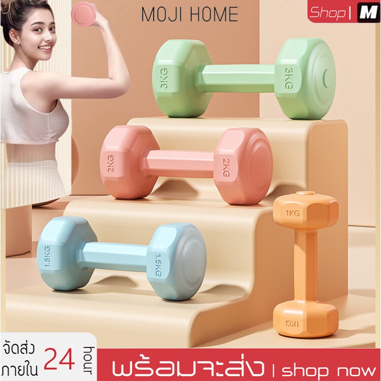 ดัมเบล 2kg 2ชิ้น สำหรับลดไขมันต้นแขน ออกกำลังกาย ฟิตเนส ดัมเบลสำหรับผู้หญิง ออกกำลังกาย Dumbbells 3k