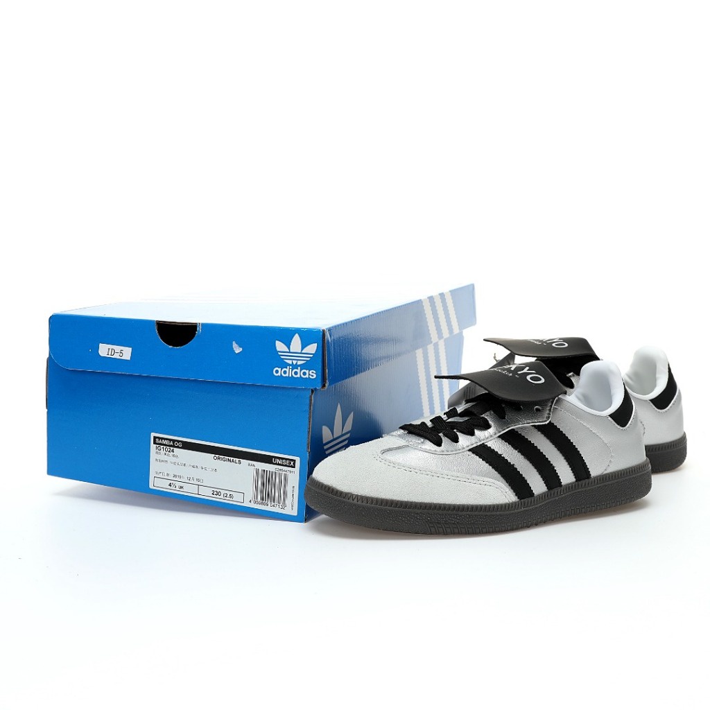Adidas Originals Samba Classic OG Samba Classic Collection สุภาพบุรุษ การฝึกฝนทักษะฟุตบอลลมรองเท้าผ้าใบลำลองต่ำdark gray