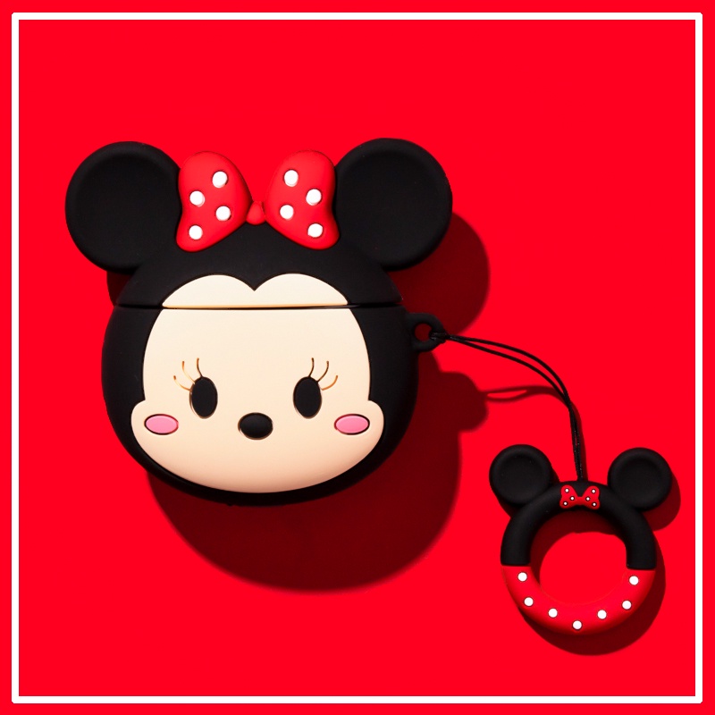 (เคส Airpods4)เคส Mickey & Minnie สําหรับ AirPods4(2024)1/2/3/Pro เคสซิลิโคนอ่อนนุ่มแบบเต็มป้องกันพร้อมคาราบิเนอร์