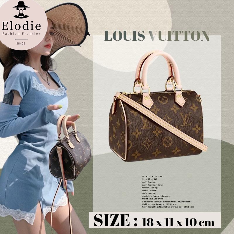 Louis Vuitton SPEEDY NANO/25 Pillow Bag LV Bag Women's กระเป๋าสะพายข้าง