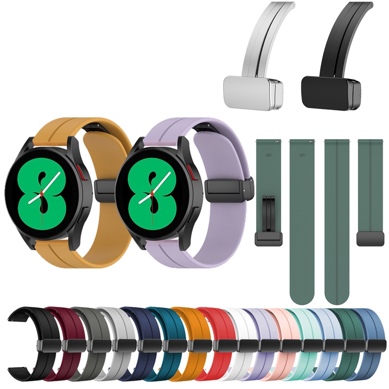 SAMSUNG สําหรับ ซัมซุง กาแลคซี นาฬิกา เฟ 7 6 5 4 40 มม.44 มม.45 มม.42 มม.46 มม.43 มม.47 มม. สายรัดซิลิโคนพร้อมเข็มกลัดแม่เหล็ก