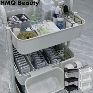 รถเข็นเก็บเครื่องมือขนตา อเนกประสงค์ 3 ชั้น พลาสติก ม้วนได้ …