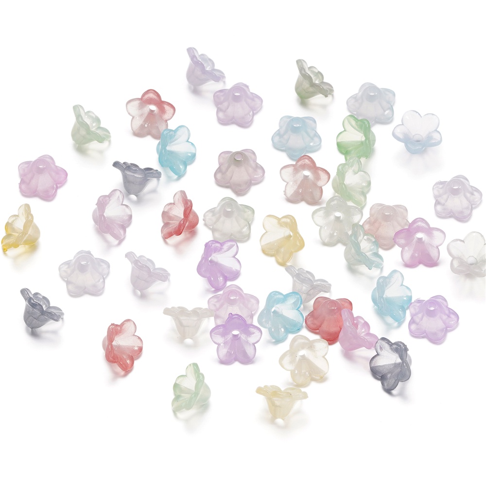 เซนต์คunkka 50 ชิ้น 12 มิลลิเมตรที่มีสีสัน Receptacle ลูกปัดผู้ถือด้านล่างอุปกรณ์เสริมลูกปัดดอกไม้สําหรับเครื่องประดับ DIY ทําสร้อยข้อมือสร้อยคอ